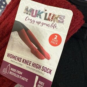 Muk Luks Women's Knee High Sock - Deep Red